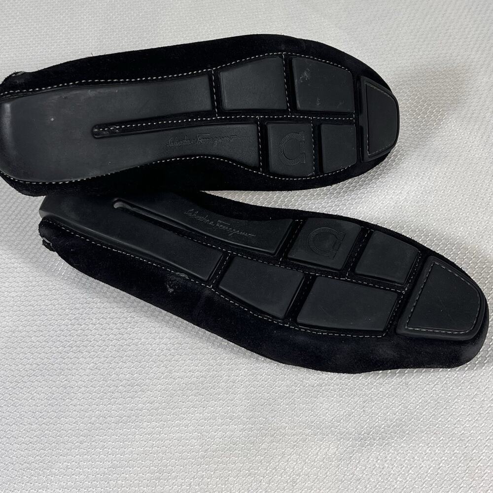 Salvatore Ferragamo Woman’s Black Velvet Sarno Flat Loafer Black‎ Size 5.5 - Picture 13 of 13